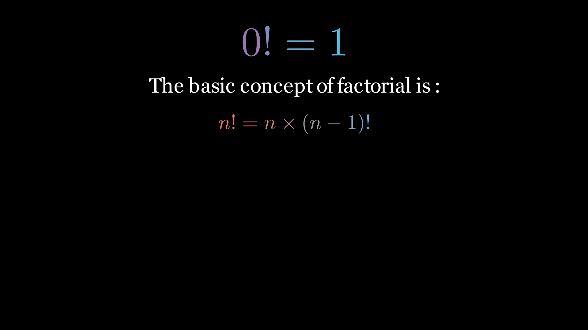 Why 0!=1?